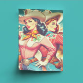 Retro Cowgirls Pin-ups Tissuepapier