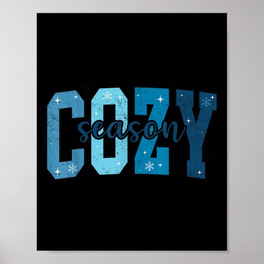 Retro Cozy Season Cute Winter Vibes Tis The Season Poster (Voorkant)
