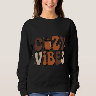 Retro Cozy Vibes Winter Groovy Typography T-Shirt