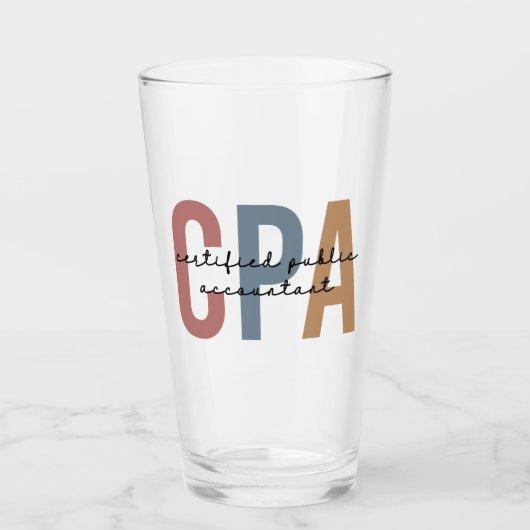 Retro CPA Certified Public Accountant Glas (Voorkant)