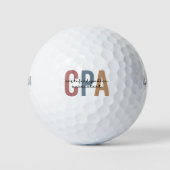 Retro CPA Certified Public Accountant Golfballen (Voorkant)