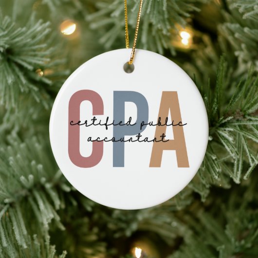 Retro CPA Certified Public Accountant Keramisch Ornament (Boom)