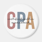 Retro CPA Certified Public Accountant Magneet (Voorkant)