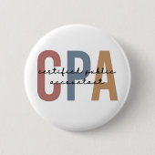 Retro CPA Certified Public Accountant Ronde Button 5,7 Cm (Voorkant)