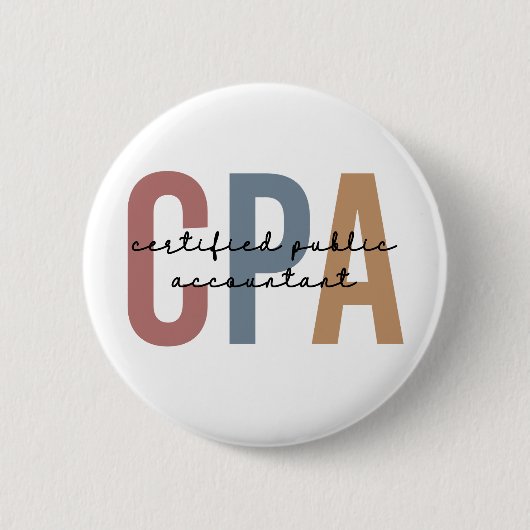 Retro CPA Certified Public Accountant Ronde Button 5,7 Cm (Voorkant)