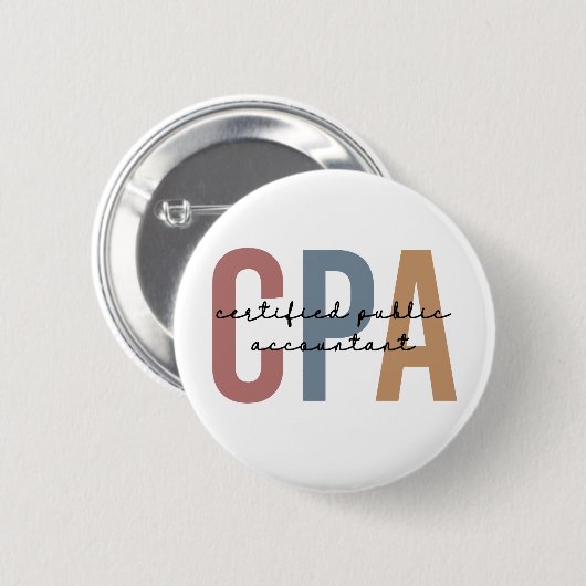 Retro CPA Certified Public Accountant Ronde Button 5,7 Cm (Voorkant /achterkant)