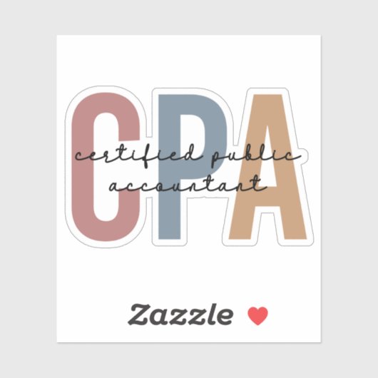 Retro CPA Certified Public Accountant Sticker (Vel)