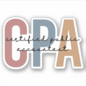 Retro CPA Certified Public Accountant Sticker (Voorkant)