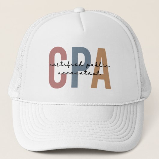 Retro CPA Certified Public Accountant Trucker Pet (Voorkant)