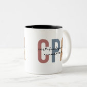 Retro CPA Certified Public Accountant Tweekleurige Koffiemok (Voorkant rechts)