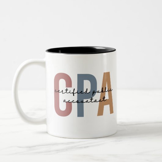 Retro CPA Certified Public Accountant Tweekleurige Koffiemok (Links)