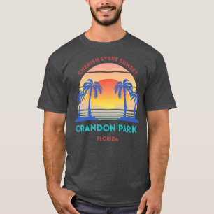 Retro Crandon Park Beach Koesteren Elke Zonsonderg T-shirt