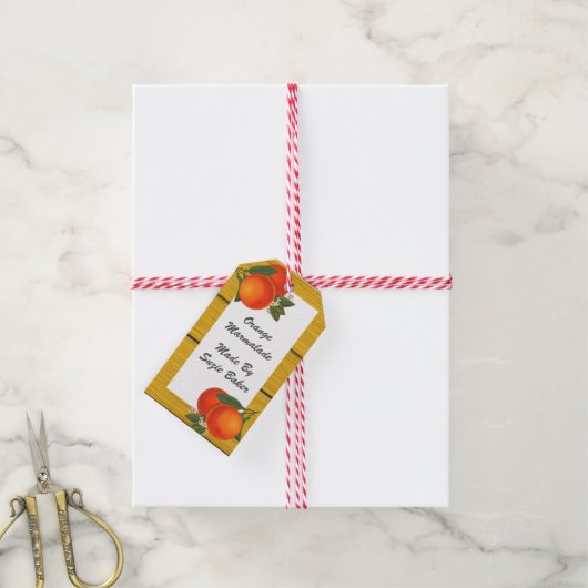 Retro Crate Sinaasappels Custom Canning of Gift La Cadeaulabel (Met Touw)