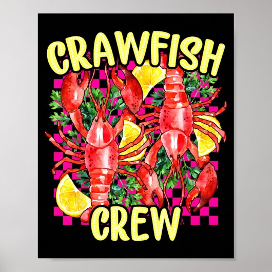 Retro Crawfish Crew Cajun Boil Season For Men Wome Poster (Voorkant)