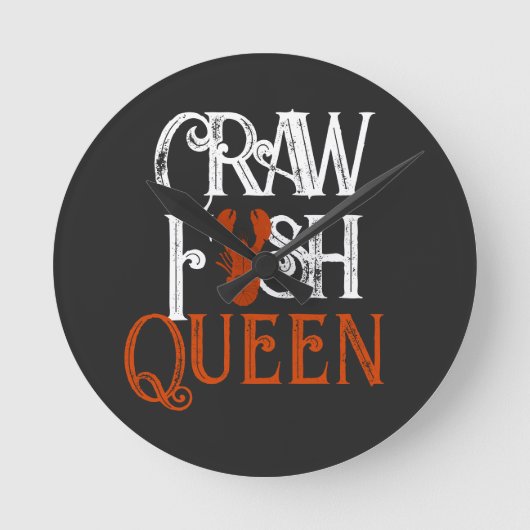 Retro Crawfish Queen Seafood Ronde Klok (Voorkant)