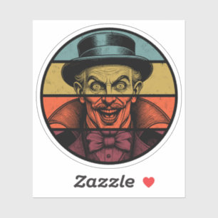 Retro Crazed Face Illusionist Sticker