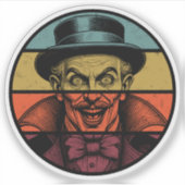 Retro Crazed Face Illusionist Sticker (Voorkant)