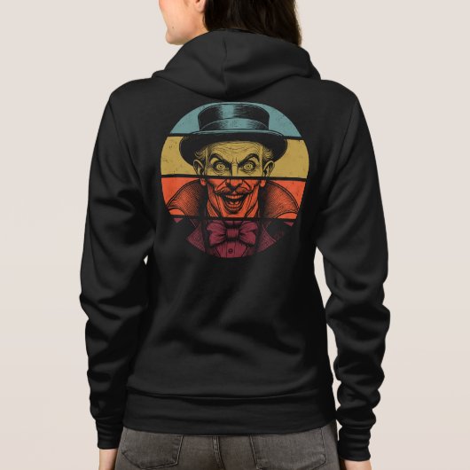 Retro Crazed Face Illusionist voor en achter Hoodie (Achterkant)