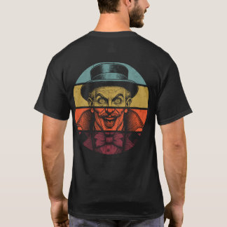 Retro Crazed Face Illusionist voor en achter T-shirt