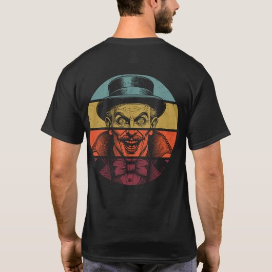 Retro Crazed Face Illusionist voor en achter T-shirt (Achterkant)