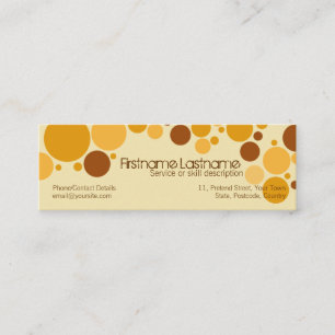 Retro Cream Bubbles MiniBusiness-Kaart Mini Visitekaartje