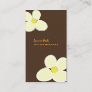 RETRO CREAM PLUMERIAS/DIY ACHTERGRONDKLEUR VISITEKAARTJE