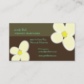 RETRO CREAM PLUMERIAS/DIY ACHTERGRONDKLEUR VISITEKAARTJE (Achterkant)