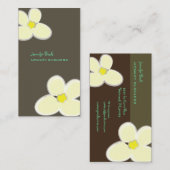 RETRO CREAM PLUMERIAS/DIY ACHTERGRONDKLEUR VISITEKAARTJE (Voorkant / Achterkant)