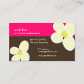 RETRO CREAM PLUMERIAS/DIY ACHTERGRONDKLEUR VISITEKAARTJE (Achterkant)