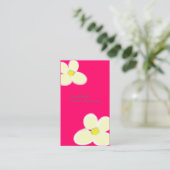 RETRO CREAM PLUMERIAS/DIY ACHTERGRONDKLEUR VISITEKAARTJE (Staand voorkant)