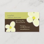 RETRO CREAM PLUMERIAS/DIY ACHTERGRONDKLEUR VISITEKAARTJE (Achterkant)