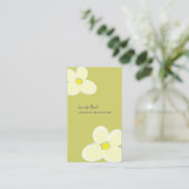 RETRO CREAM PLUMERIAS/DIY ACHTERGRONDKLEUR VISITEKAARTJE (Staand voorkant)