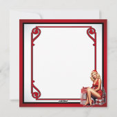 Retro Creatieve Kerst Pin-up Feestdagenkaart (Achterkant)