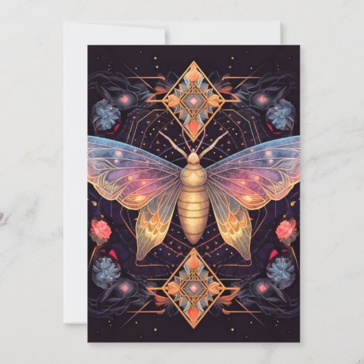 Retro Creative Butterfly Art Verjaardagsfeest Kaart (Achterkant)