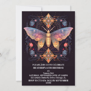 Retro Creative Butterfly Art Verjaardagsfeest Kaart