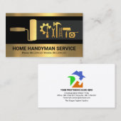 Retro Creative Gold Handyman Tools Construction Visitekaartje (Voorkant / Achterkant)