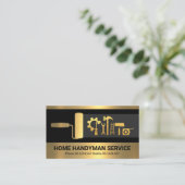 Retro Creative Gold Handyman Tools Construction Visitekaartje (Staand voorkant)