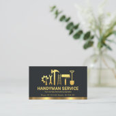 Retro Creative Gold Handyman Tools Home Remodeling Visitekaartje (Staand voorkant)