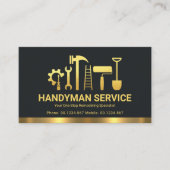Retro Creative Gold Handyman Tools Home Remodeling Visitekaartje (Voorkant)
