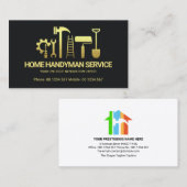 Retro Creative Gold Handyman Tools Motif Builder Visitekaartje (Voorkant / Achterkant)