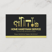 Retro Creative Gold Handyman Tools Motif Building Visitekaartje (Voorkant)