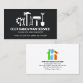 Retro Creative Handyman Tools Motif, Odd Jobs Man Visitekaartje (Voorkant / Achterkant)