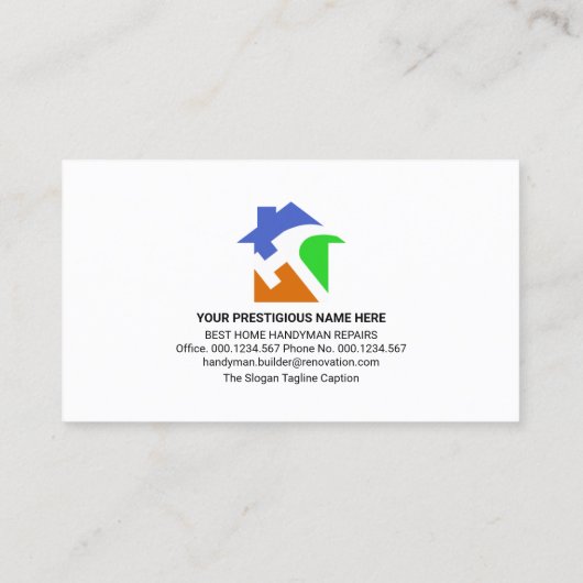 Retro Creative Handyman Tools Motif, ODD Jobs Visitekaartje (Achterkant)