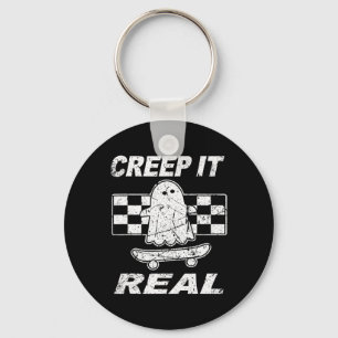 Retro Creep It Real Ghost Halloween Mannen Kinder Sleutelhanger
