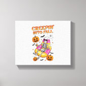 Retro Creepin in de Herfst Halloween Canvas Afdruk (Voorkant)