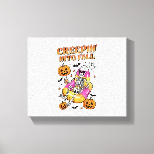 Retro Creepin in de Herfst Halloween Canvas Afdruk (Voorkant)