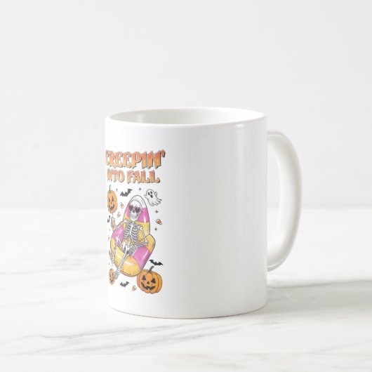 Retro Creepin in de Herfst Halloween Koffiemok (Voorkant rechts)