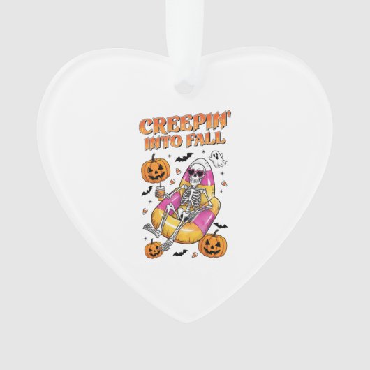 Retro Creepin into Fall Halloween Ornament (voorkant)