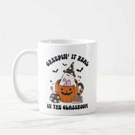Retro Creepin’ It Echte Leraar Halloween Koffiemok