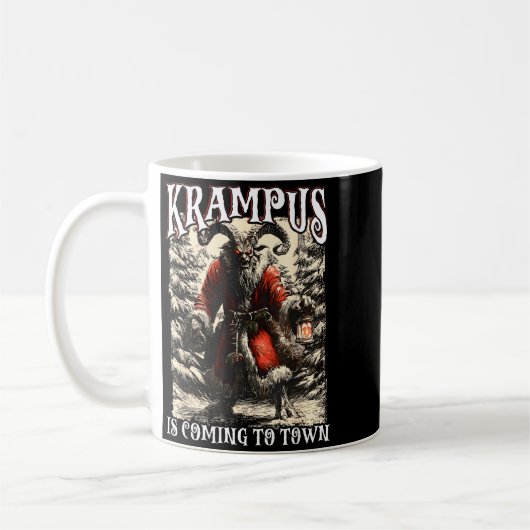 Retro Creepmas Krampus Is Coming To Town Dark Humo Koffiemok (Links)
